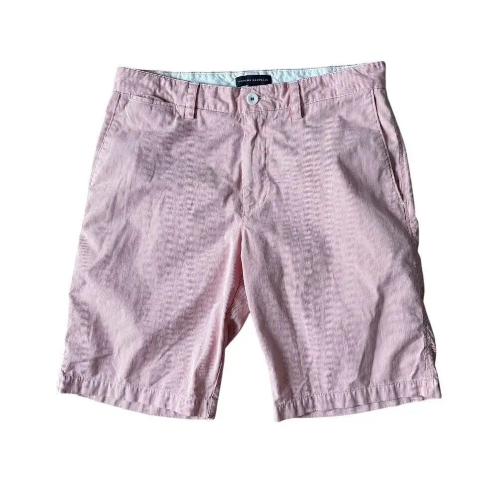 Banana Republic Men's red and white Striped Cotton Chino Shorts Size 32